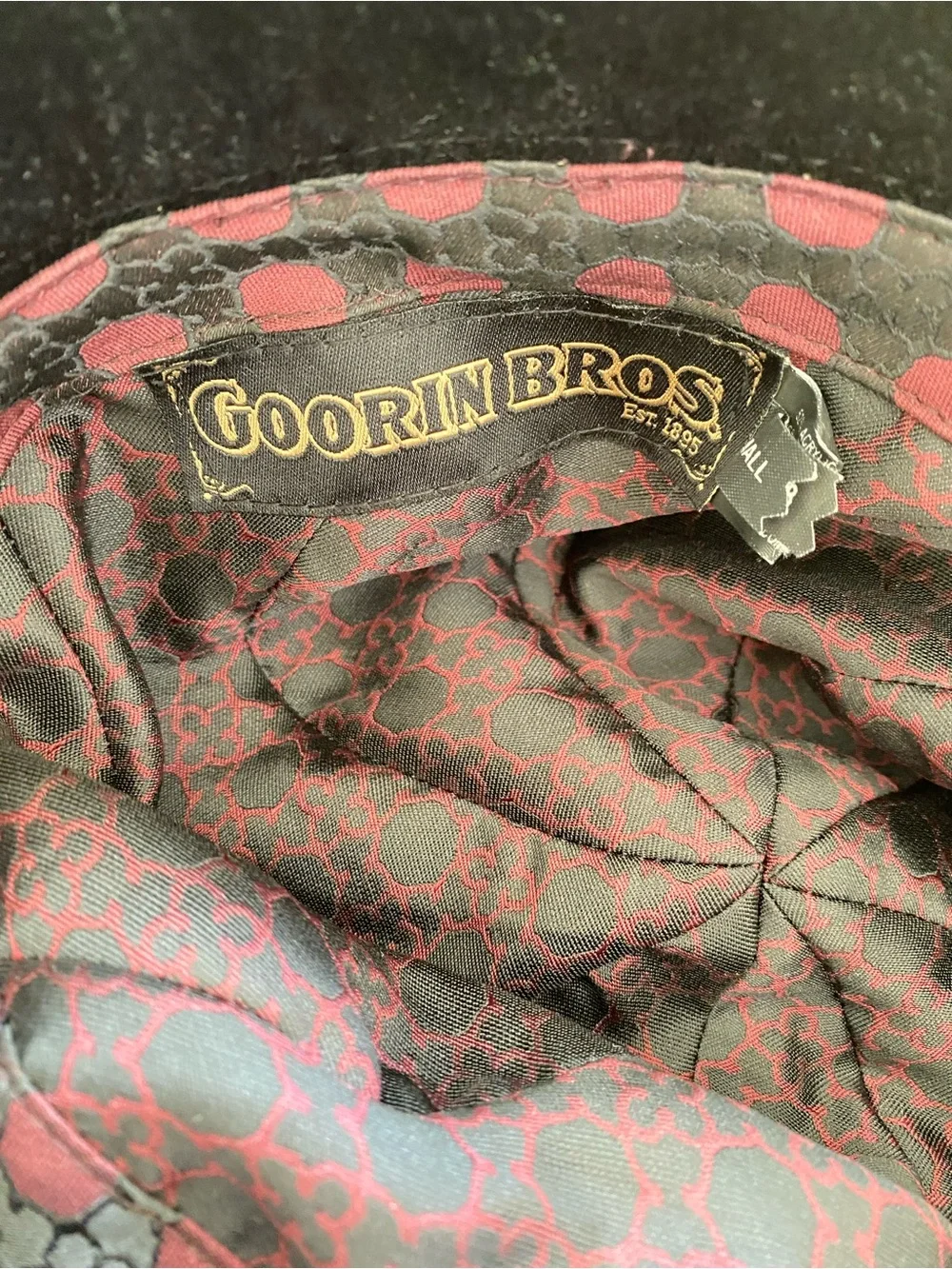 GOORIN BROS Cloche Hat Black White Herringbone Size Small
